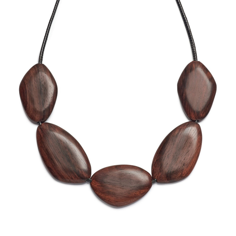 NKBD808-BRN wooden jewellery detail close-up