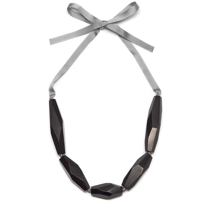 Branch Jewellery - Faceted Black and Grey wood necklace