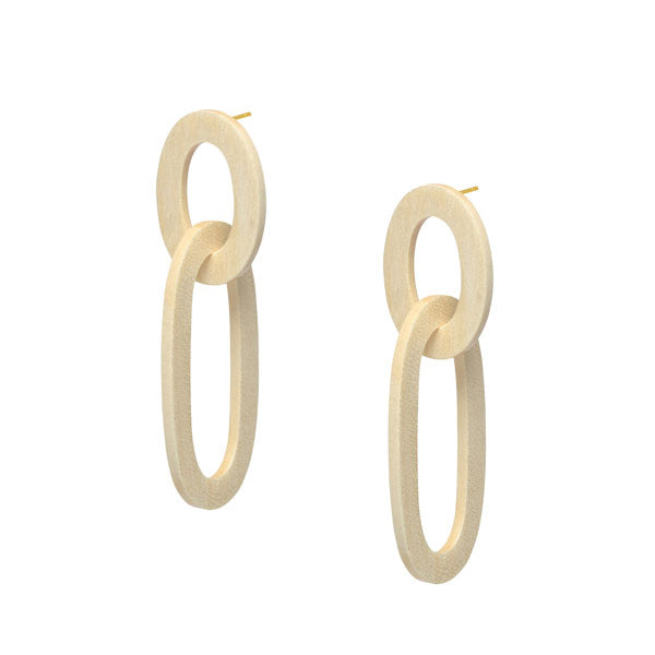 Whitewood Double oval link earring