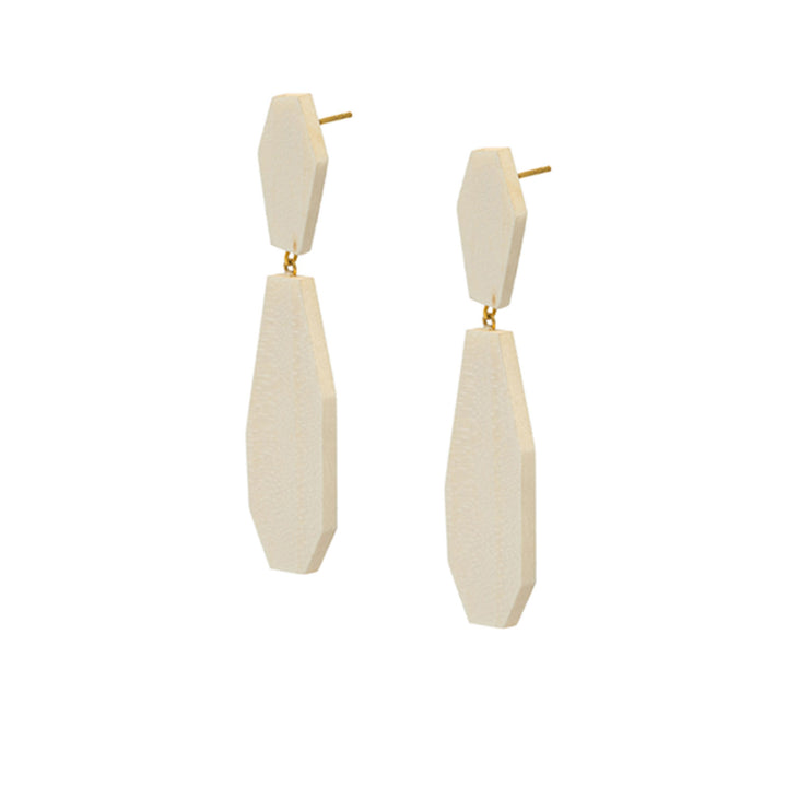 Branch Jewellery White wood and silver abstract shaped drop earring