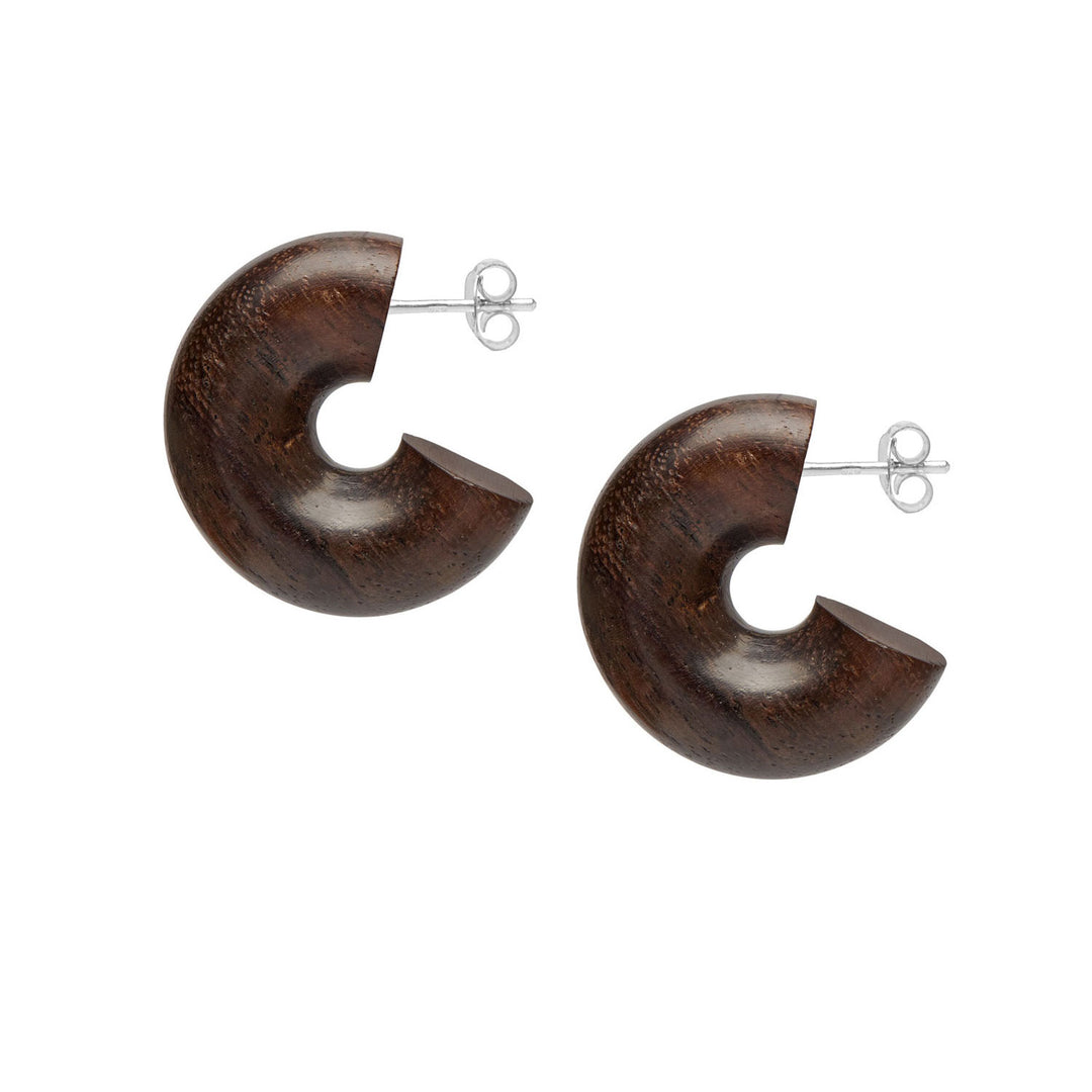 Branch Jewellery - Brown Wood chunky Hoop Earrings