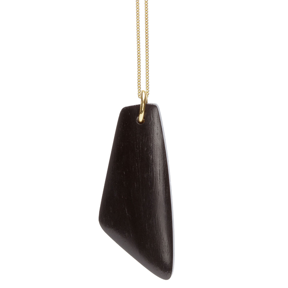 Black wood and gold Trapezium shaped pendant