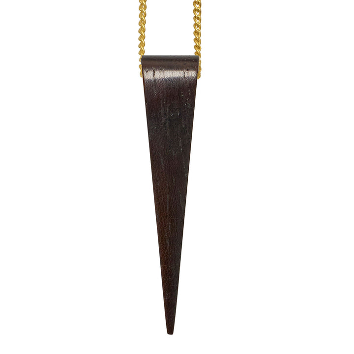 Black wood Spike Pendant - Gold