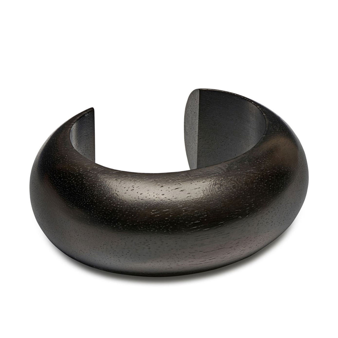 Lulu Chunky Rounded Black Wooden Cuff