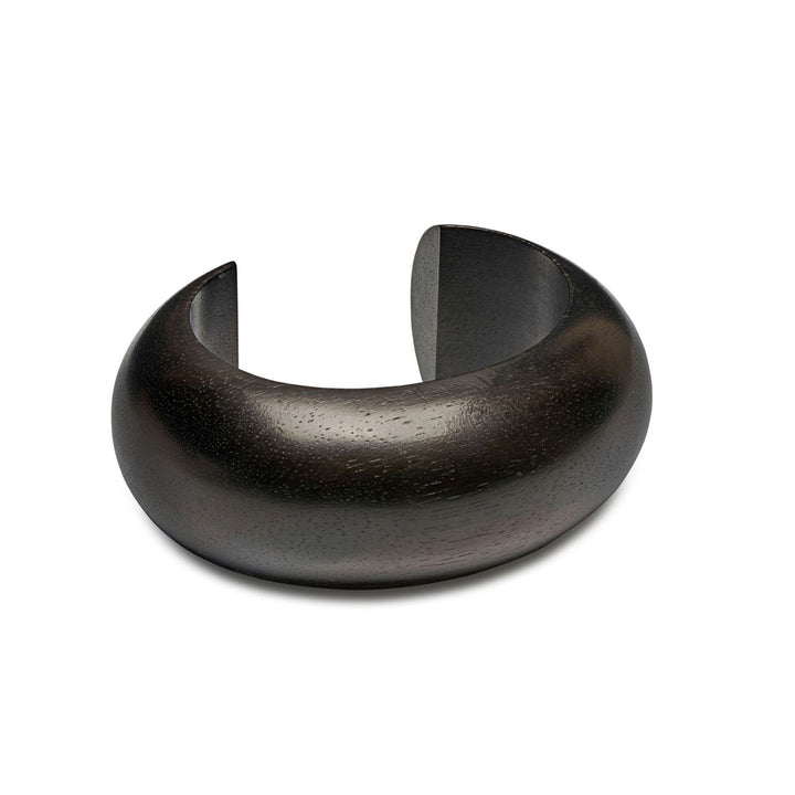 Lulu Chunky Rounded Black Wooden Cuff