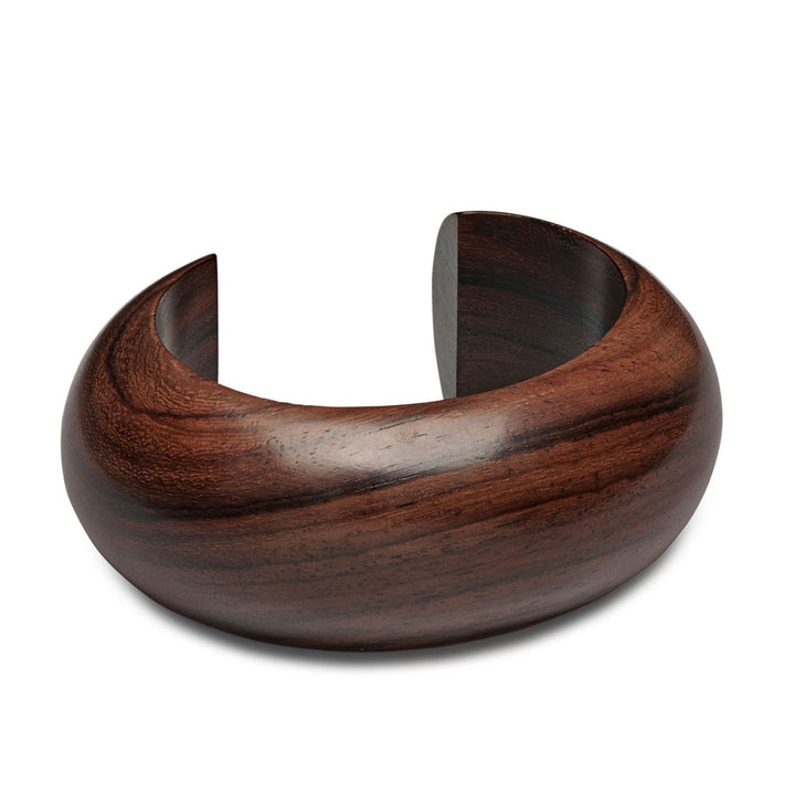 Lulu Chunky Rounded Brown Wooden Cuff