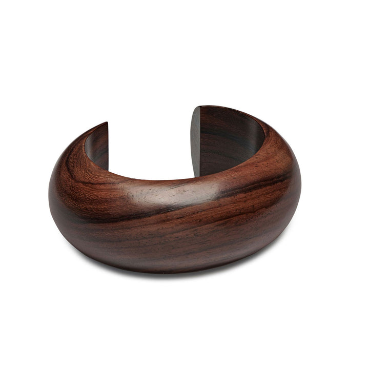 Lulu Chunky Rounded Brown Wooden Cuff