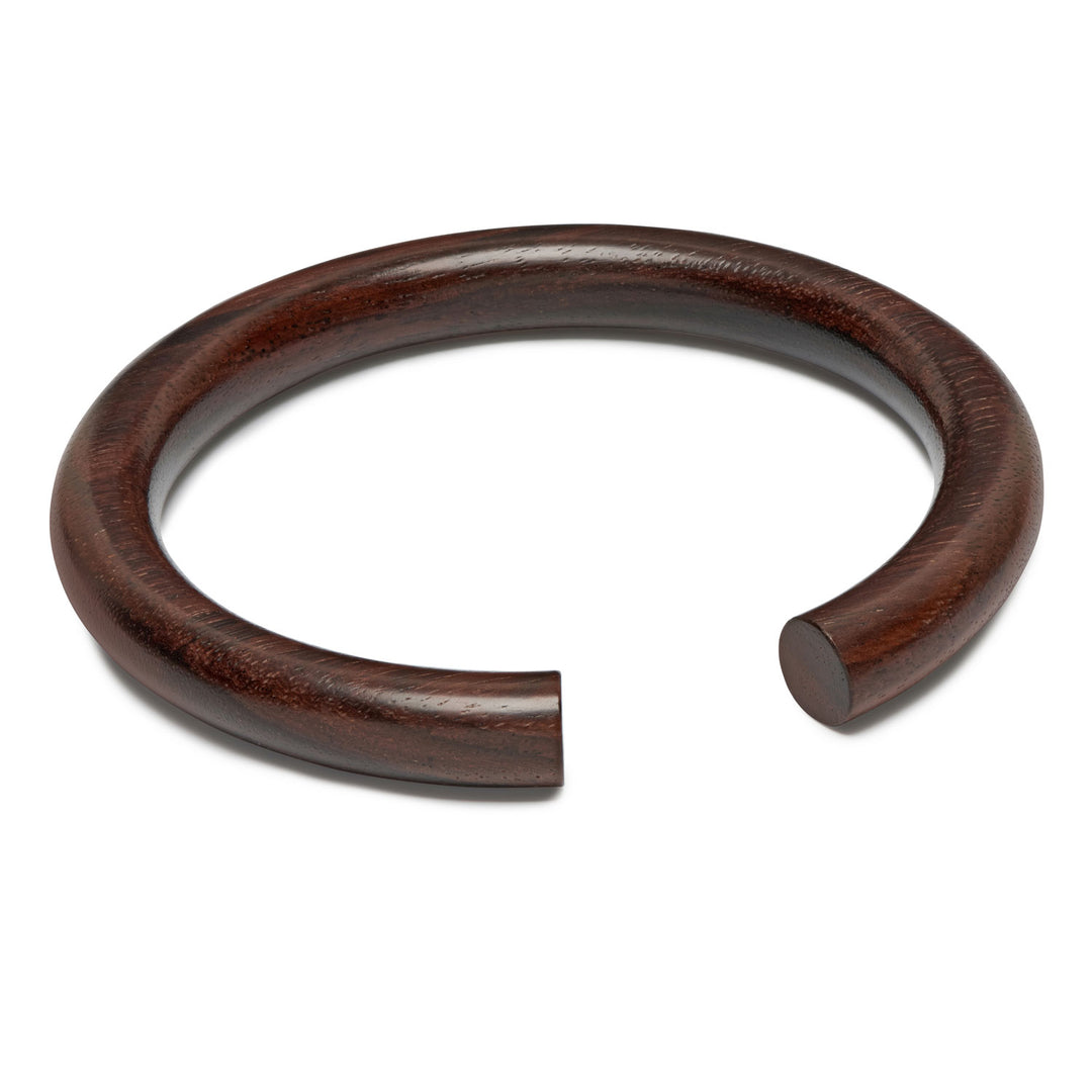 Slim Brown wood rounded Bangle