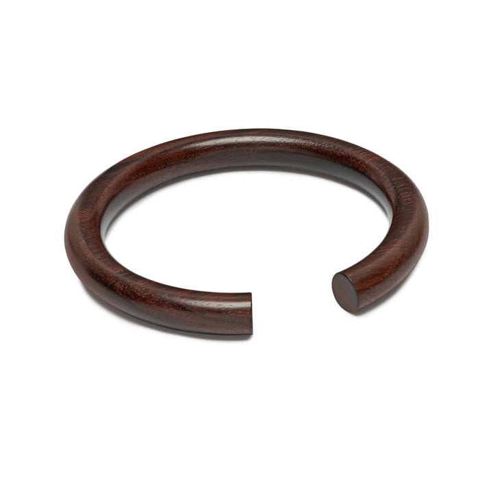 Slim Brown wood rounded Bangle