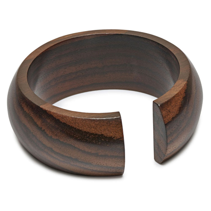 Open Brown Wood Bangle