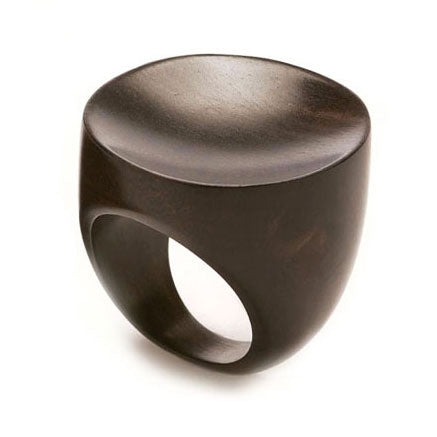 Concave Black Wood Ring