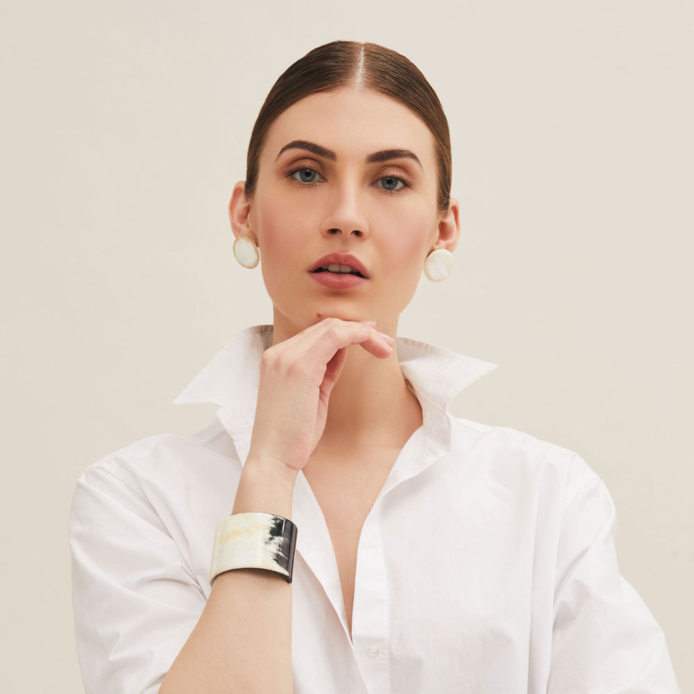 Branch Jewellery - White Natural horn statement Jewellery.