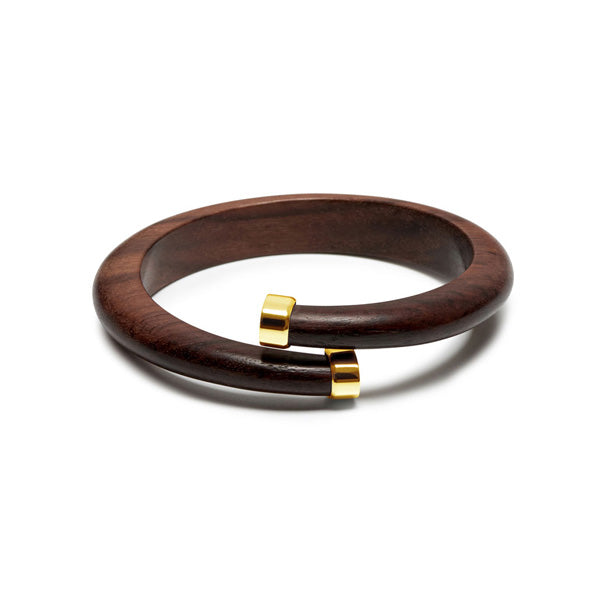 Rosewood and gold wrap over bangle