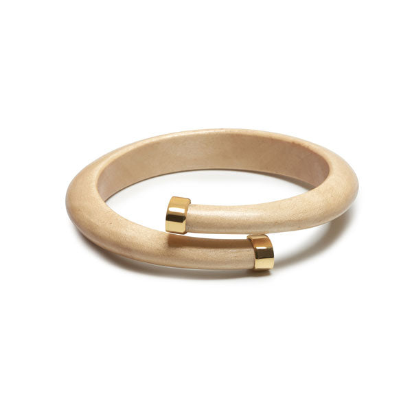 Whitewood and gold wrap over bangle