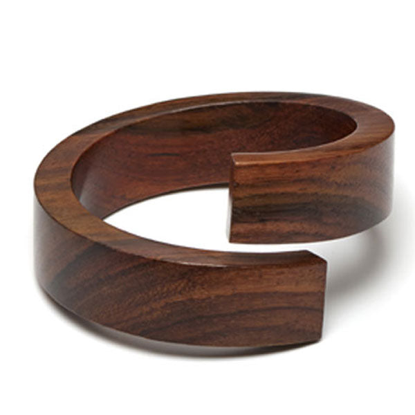 Wide Brown wood wrap over bangle