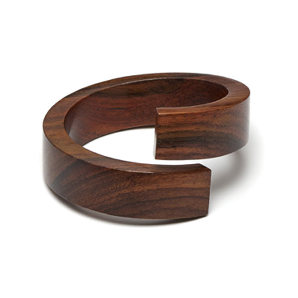Wide Brown wood wrap over bangle