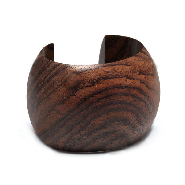 Wide brown wood curved cuff