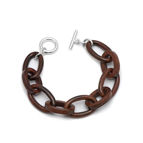 Branch Jewellery - Rosewood oval link bracelet with silver clasp