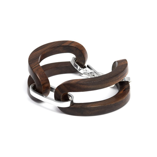 Branch jewellery - Rosewood open link bracelet set with silver