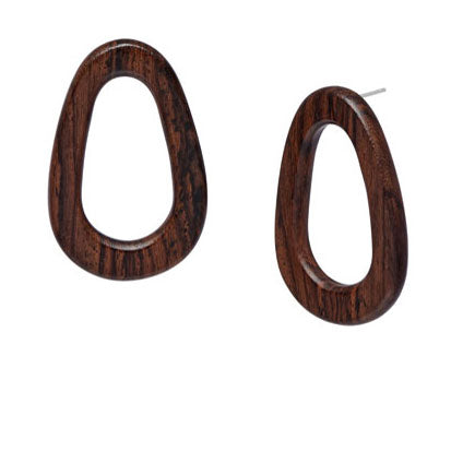 Open oval earring – Rosewood