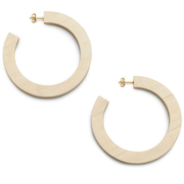 Large White wood Hoop earring