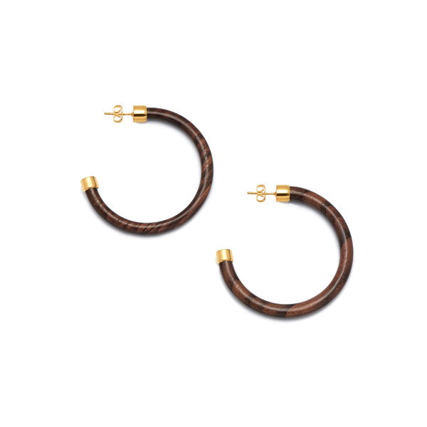 Branch Jewellery - Rosewood and gold hoop earrings