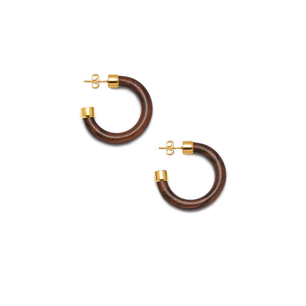 Branch Jewellery - Small Rosewood and gold hoop earrings