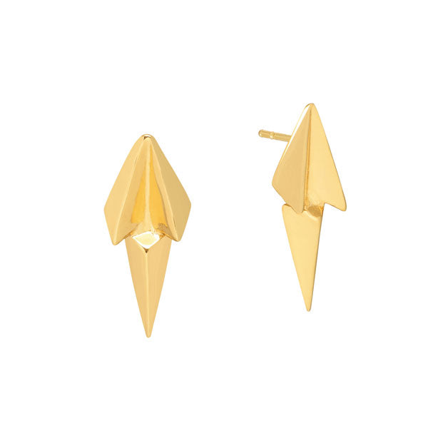 Gold spearhead earring