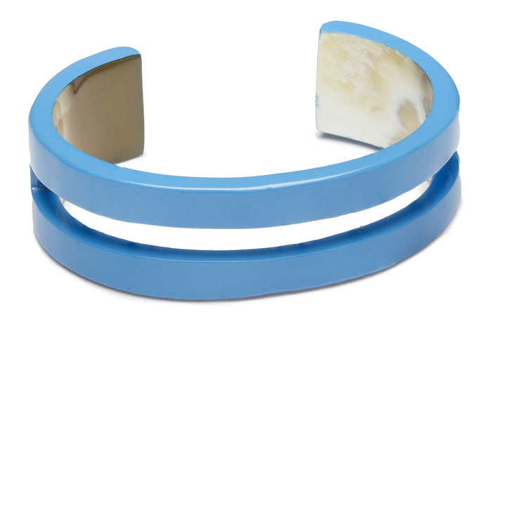 Branch Jewellery - Light Blue lacquered horn cut out cuff