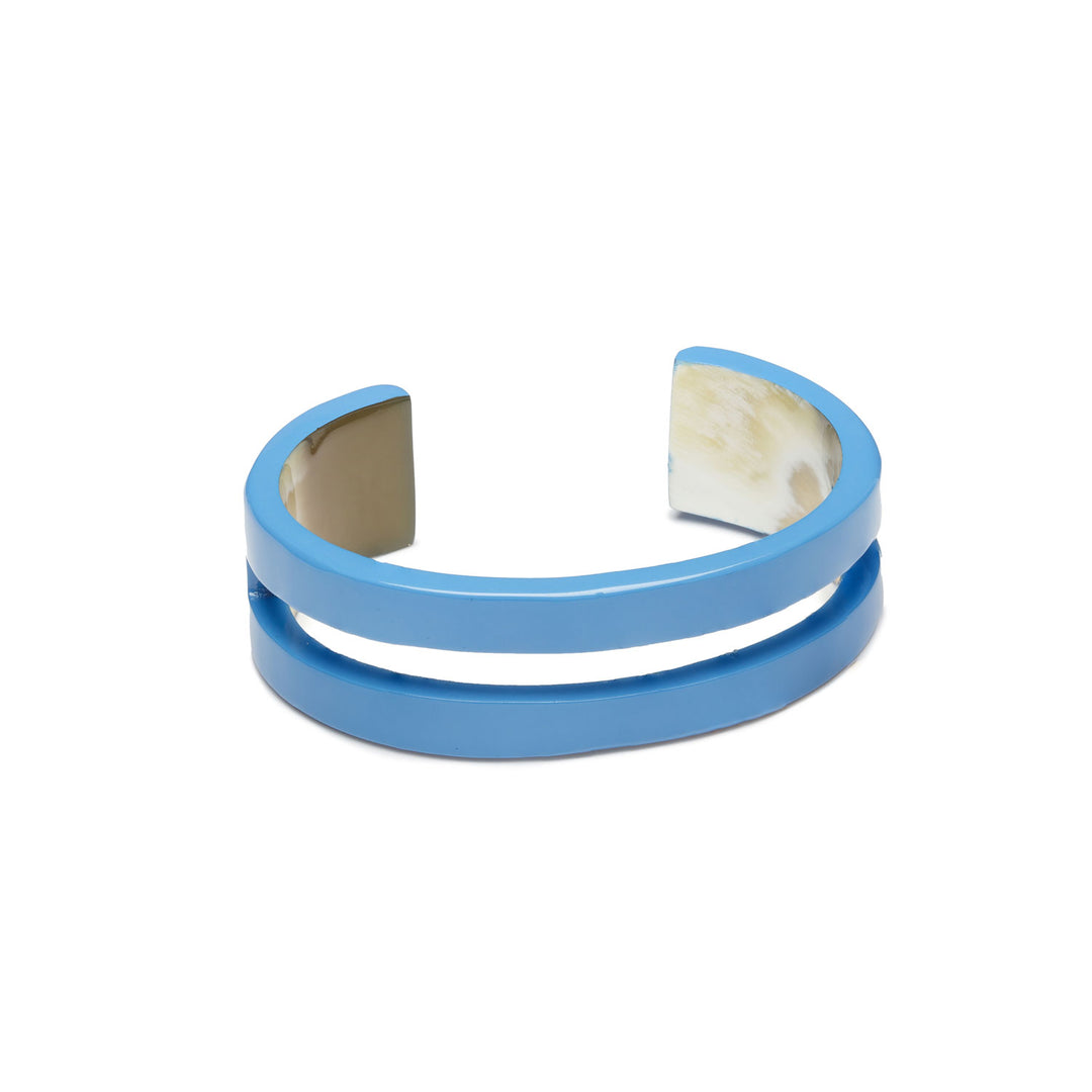 Branch Jewellery - Light Blue lacquered horn cut out cuff
