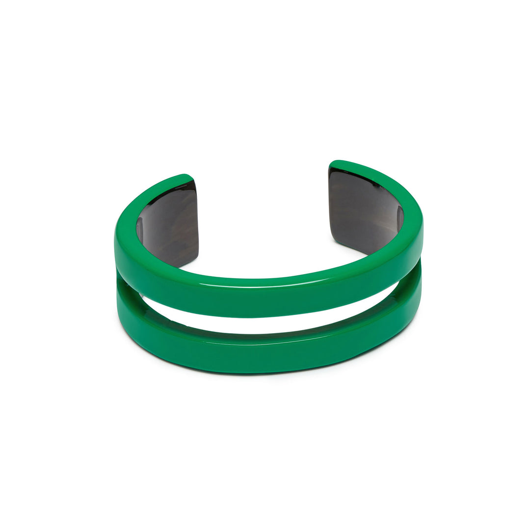 Branch Jewellery green lacquered cut out cuff