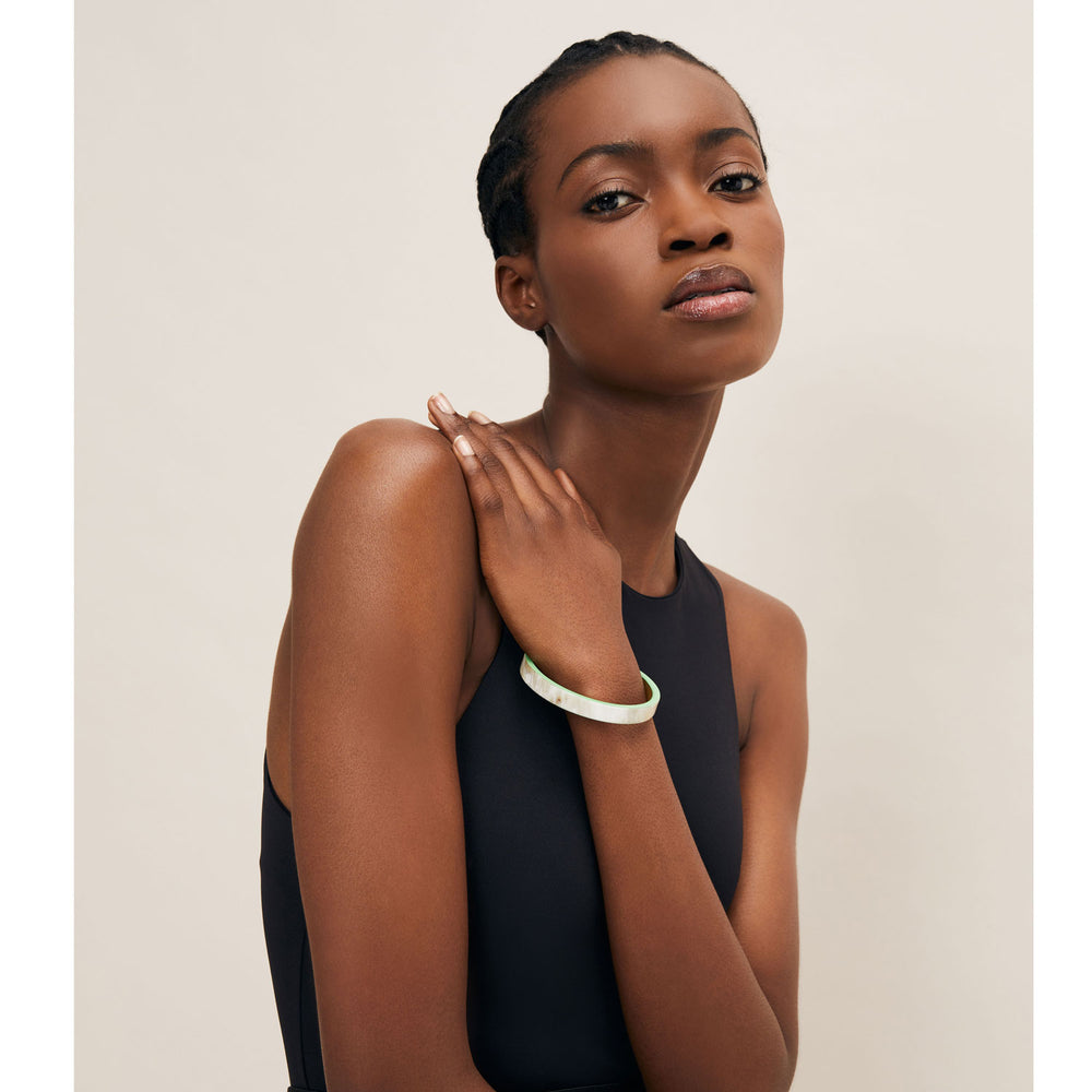 Branch Jewellery - Natural white and mint lacquered horn collection