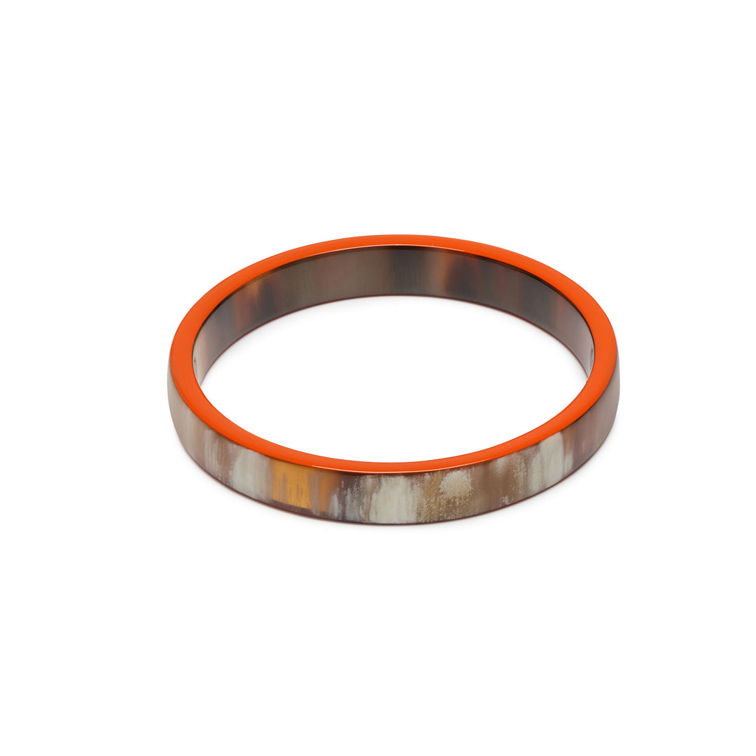 Branch Jewellery - Slim natural brown and orange lacquered horn bangle