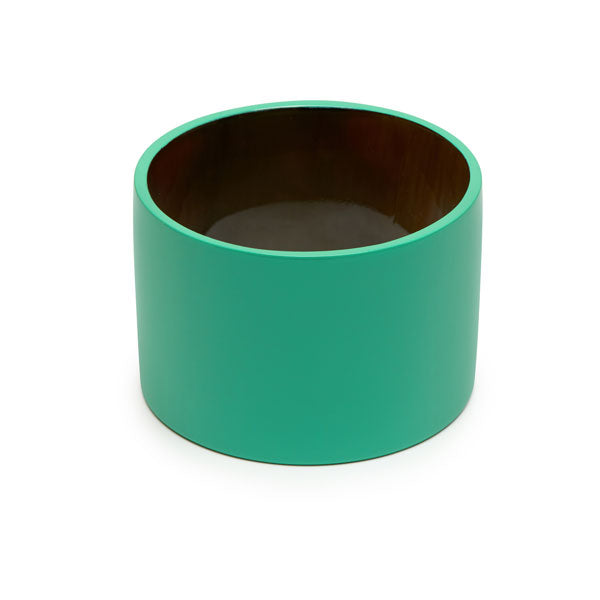 Branch jewellery - Wide green buffalo horn bangle