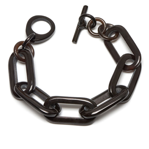 Branch Jewellery - Black horn rectangle link bracelet