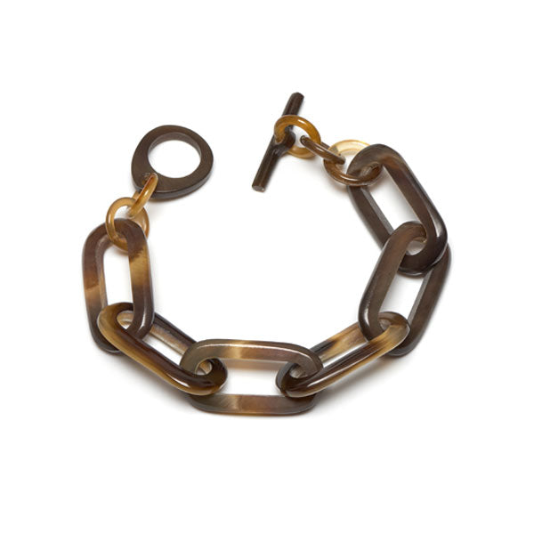 Branch Jewellery - Brown natural horn rectangular link bracelet