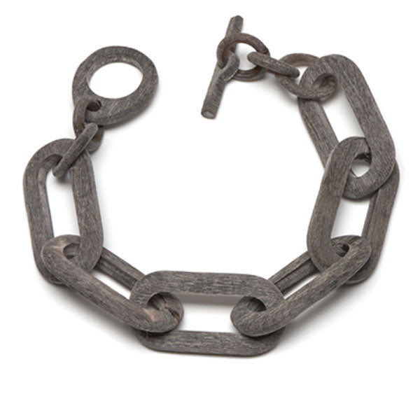 Branch Jewellery - Grey natural horn rectangular link bracelet