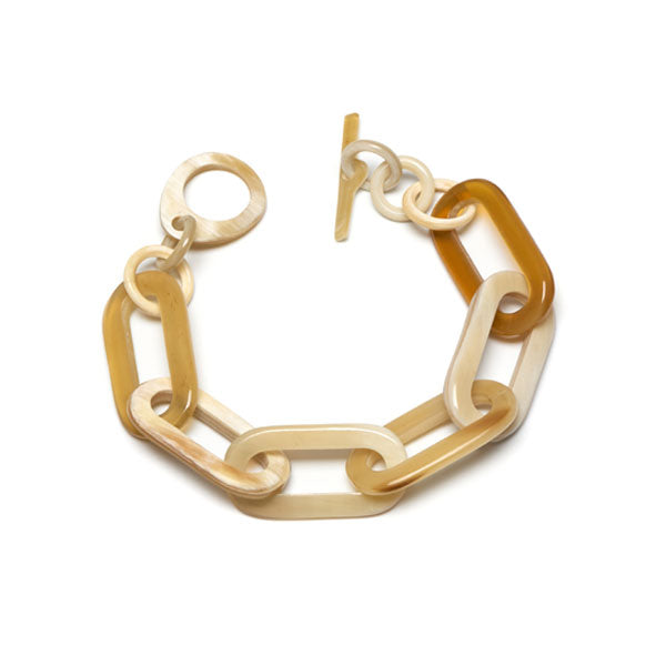 Branch Jewellery - White natural horn rectangular link bracelet