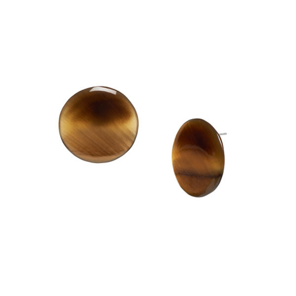 Branch Jewellery - Brown natural horn round stud earring 