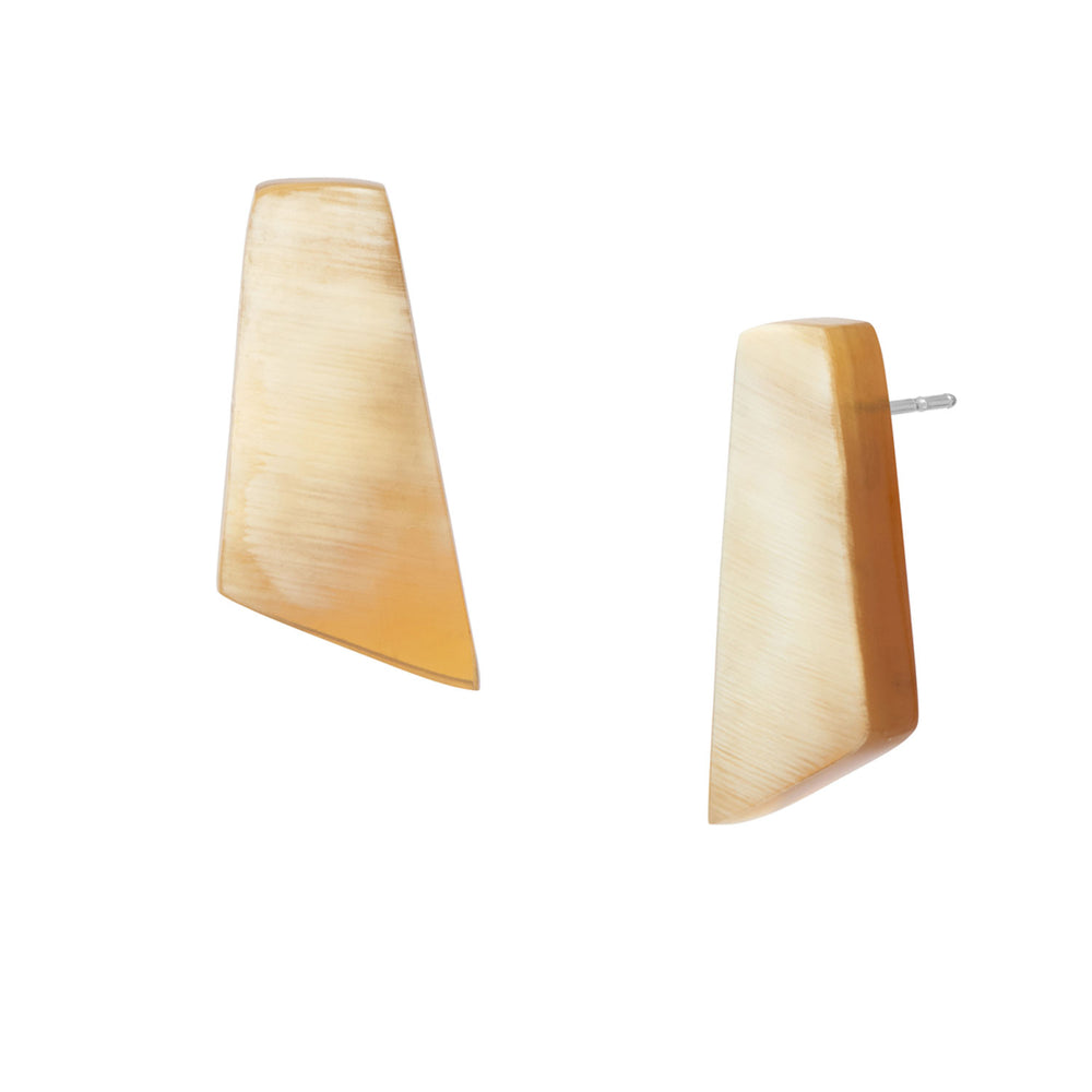 Branch Jewellery - White Natural horn shaped stud earring.