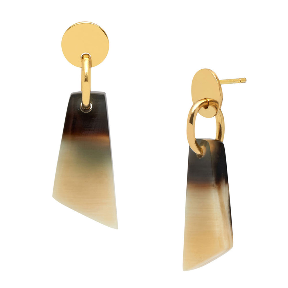 Branch Jewellery -black natural and gold natural horn drop earring