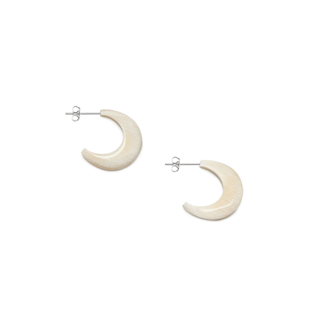 Branch Jewellery - small white natural horn hoop earrings