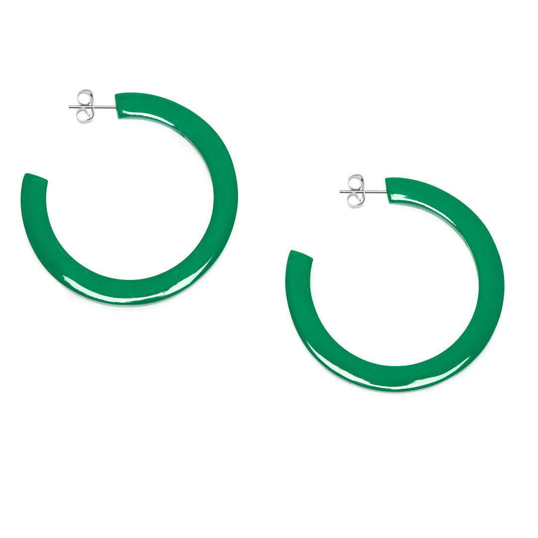 Branch Jewellery - Emerald green lacquered classic buffalo horn hoop