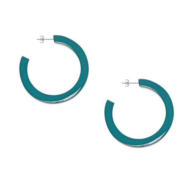 Branch Jewellery - Teal blue lacquered classic buffalo horn hoop