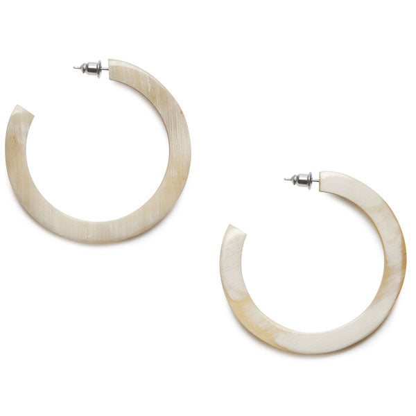 Branch Jewellery - white natural classic buffalo horn hoop