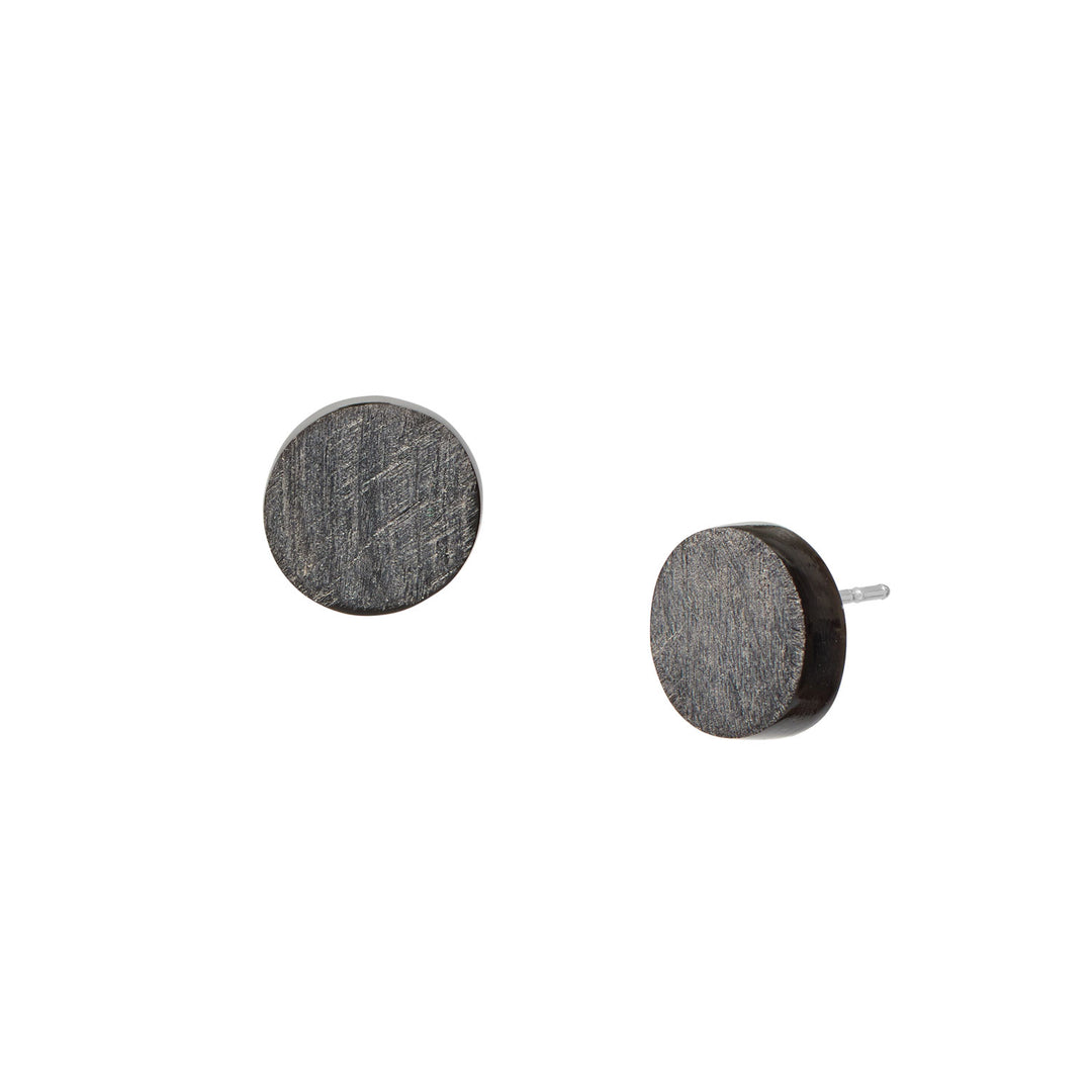 Branch Jewellery - Small round grey natural horn stud earring
