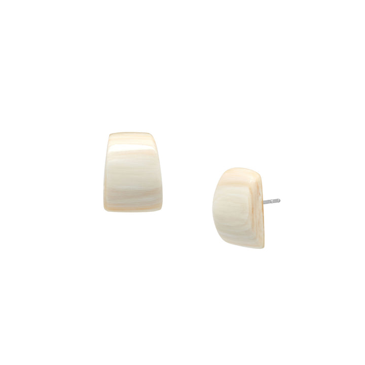 Branch Jewellery - White natural horn rounded stud earrings