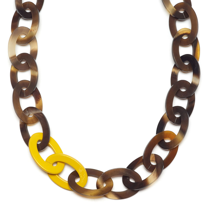 Branch Jewellery - yellow and brown oval link necklace
