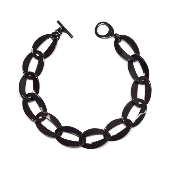 Branch Jewellery - Black horn curb link necklace