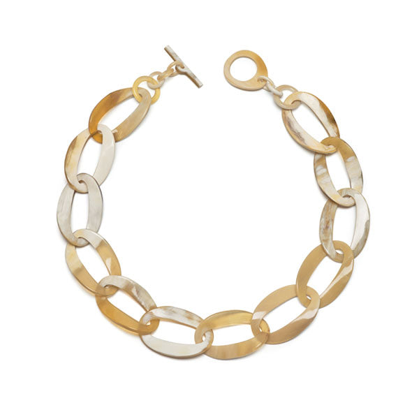 Branch Jewellery - White natural horn curb link necklace